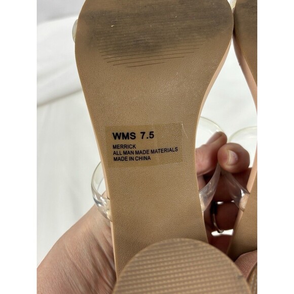 DV by Dolce Vita Merrick Sandals Clear PVC Straps Size 7.5 Round Column Heel - Picture 10 of 12